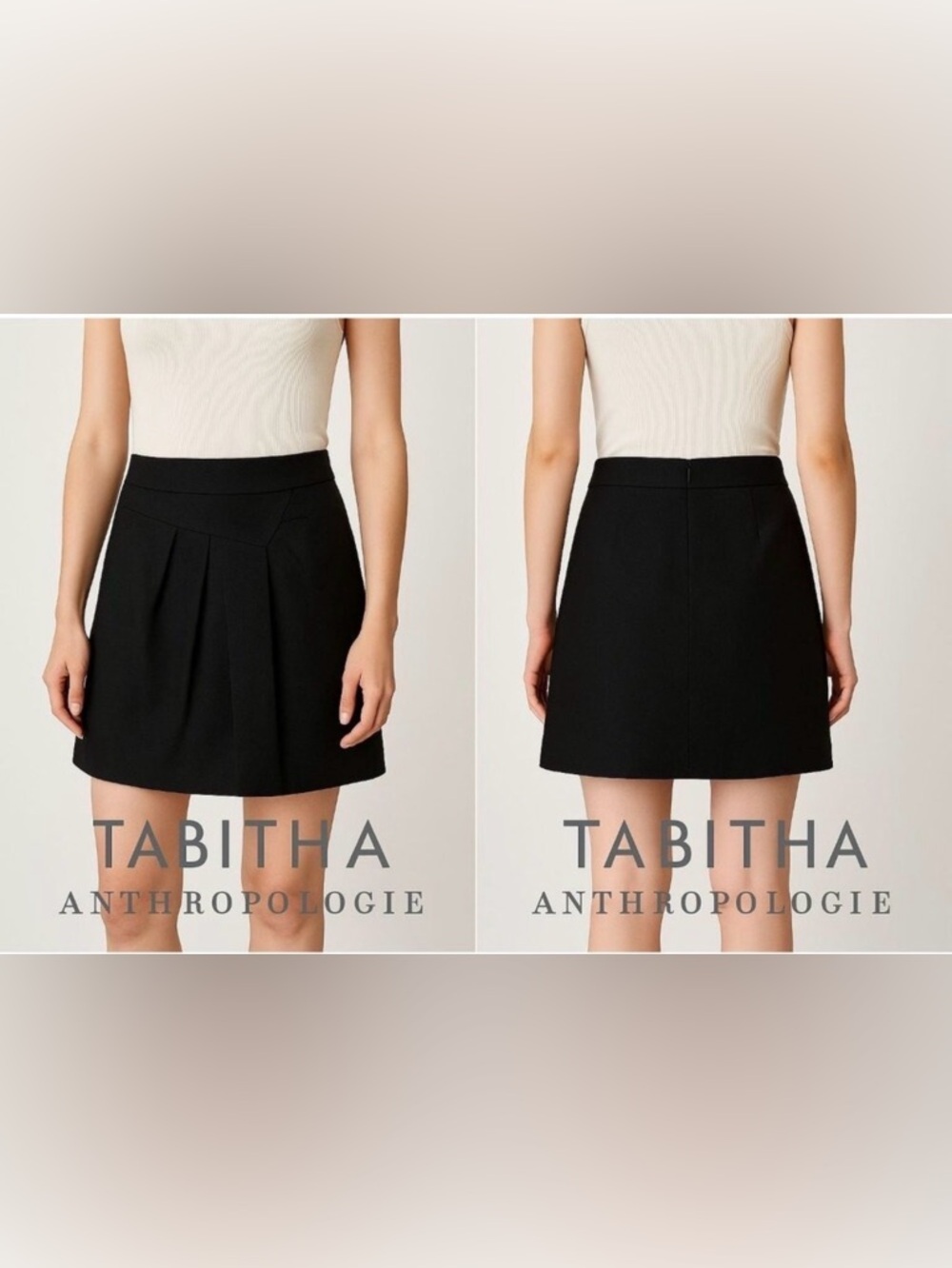 Anthropologie Tabitha Black Yoke Skirt